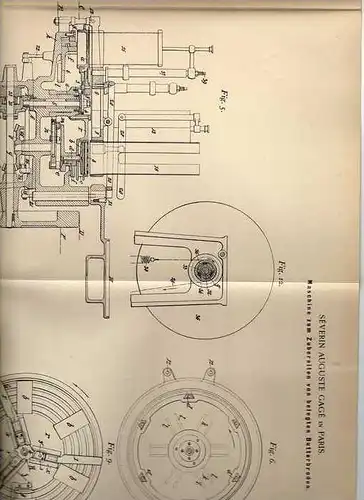 Original Patentschrift -  Maschine für belegte Butterbrote , 1900 , S. Gagé in Paris !!!