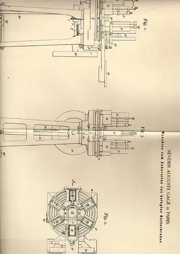 Original Patentschrift -  Maschine für belegte Butterbrote , 1900 , S. Gagé in Paris !!!