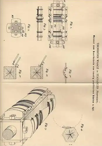 Original Patentschrift - T. Waage in Stavanger , 1899 , Messer zum Hobeln , Hobel , Norwegen !!!