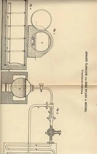 Original Patentschrift - E. Picard in Brüssel , 1886 , Trockenvorrichtung !!!