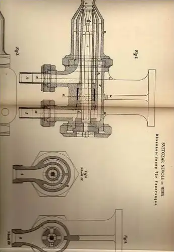 Original Patentschrift - S. Nevole in Wien , 1886 , Heizung , Feuerung  !!!