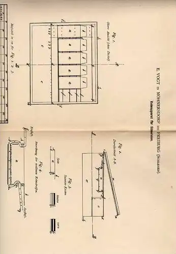 Original Patentschrift -  E. Vogt in Möhnersdorf b. Freiburg , 1882 , Keimapparat , Gartenbau !!!