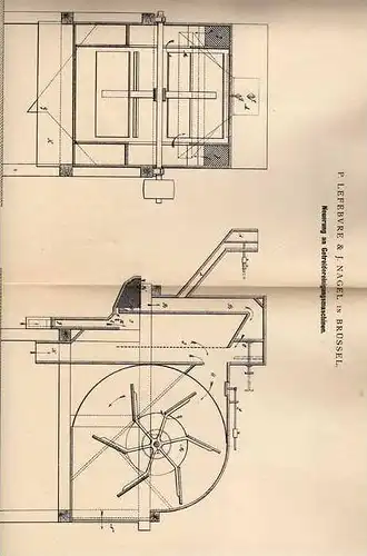 Original Patentschrift -  Getreide Reinigungsmaschinen , 1882 , J. Nagel in Brüssel , Landwirtschaft , Agrar !!!