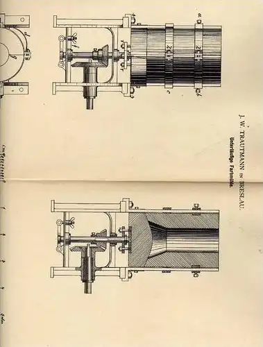 Original Patentschrift - Farbmühle , J. Trautmann in Breslau , 1881 !!!