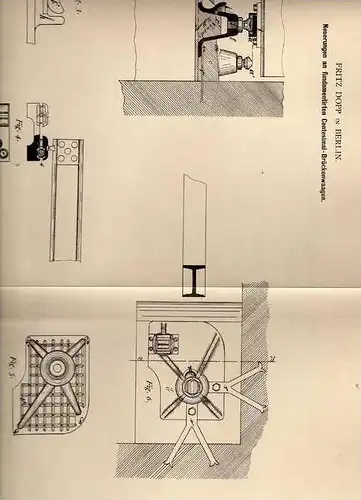 Original Patentschrift - F. Dopp in Berlin , 1881 , Brückenwaage , Waage , Gewichte  !!!