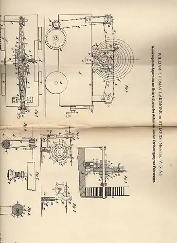 Original Patentschrift - Anfahrhilfe für Fahrzeuge , 1882 , W. Larimore in St. Louis , USA  !!!