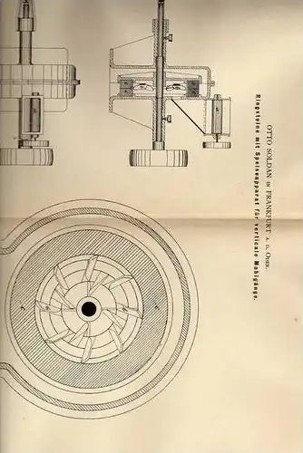 Original Patentschrift - O. Soldan in Frankfurt / Oder , 1882 , Mühle , Mühlenstein , Windmühle !!!