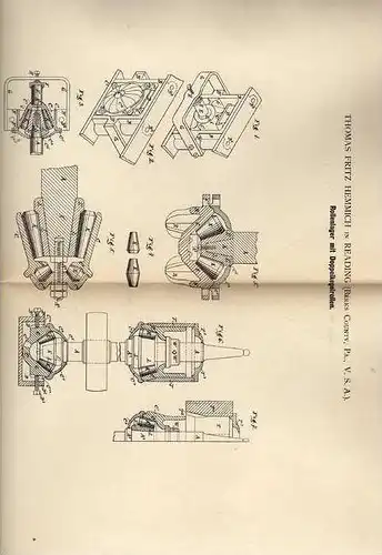 Original Patentschrift - T. Hemmich in Reading , USA , 1882 , Rollenlager , Kugellager !!!