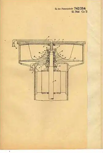 Original Patentschrift - Sirene , Alarmsirene , 1935 , Helin Elektr.-Industrie in Hagen , Westf.  !!!