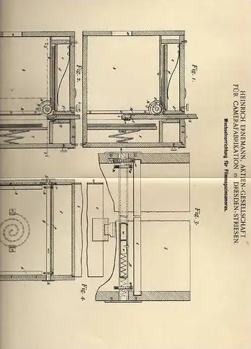 Original Patentschrift -  Film Camera , Photographie , 1900 , H. Ernemann AG in Dresden - Striesen!!!