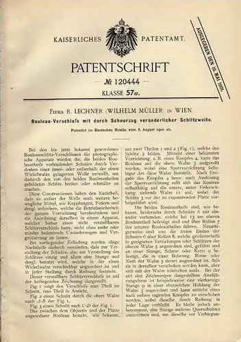 Original Patentschrift - Fa.  Lechner in Wien , 1900 , Rollo , Rouleau  !!!