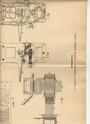 Original Patentschrift - E. Kleinert in Reichenau b. Zittau , Sachsen , 1899, Kopierer ,  Kartenkopiermaschine !!!