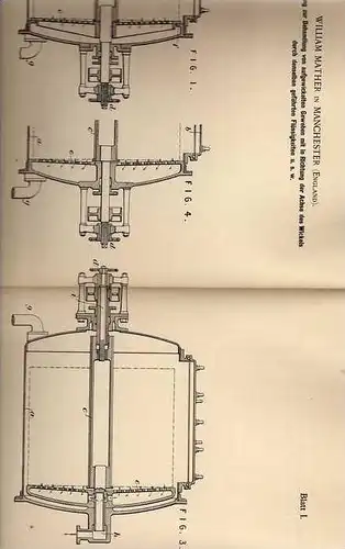 Original Patentschrift -  Bleichen , Färben , Dämpfen von Geweben, 1899, W. Mather in Manchester , England !!!