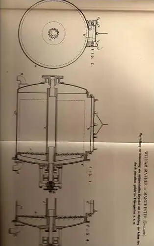 Original Patentschrift -  Bleichen , Färben , Dämpfen von Geweben, 1899, W. Mather in Manchester , England !!!