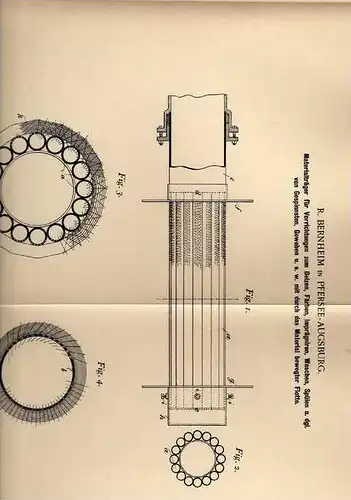 Original Patentschrift - R. Bernheim in Pfersee - Augsburg , 1899, Färben , Waschen von Gewebe !!!