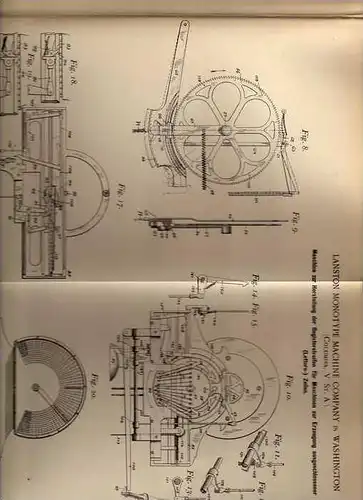 Original Patentschrift - Schreibmaschine , Erzeugung von Lettern , 1897, Monotype Company in Washington , USA  !!!