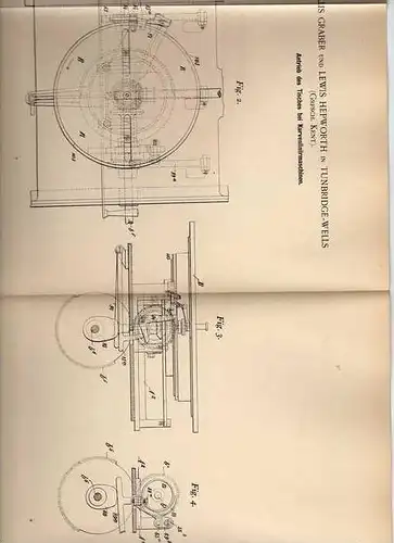 Original Patentschrift - Kurvenliniermaschine , 1898, E. Graber in Tunbridge-Wells , Kent !!!