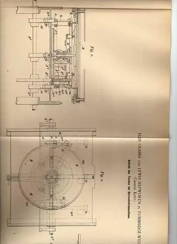 Original Patentschrift - Kurvenliniermaschine , 1898, E. Graber in Tunbridge-Wells , Kent !!!