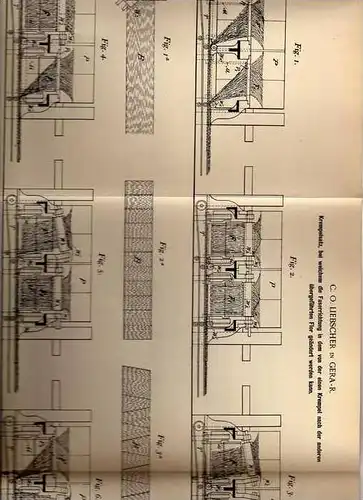 Original Patentschrift - C. Liebscher in Gera , 1898 , Faser , Stoffverarbeitung , Maschine , Näherei !!!