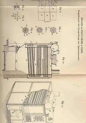 Original Patentschrift - E. de Porto in Paris , Dampfkessel mit Einspritzung , 1900 !!!