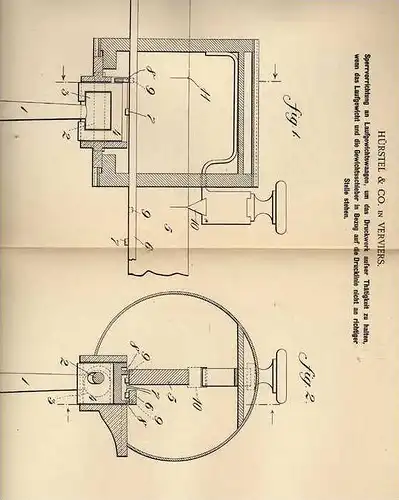 Original Patentschrift - Hürstel & Co in Verviers , 1901 , Waagen , Gewichtswaage !!!