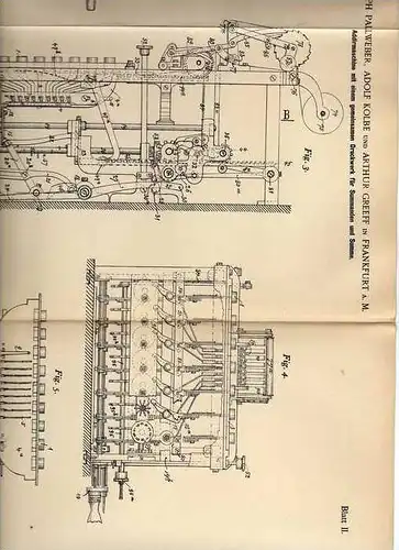 Original Patentschrift - Rechenmaschine , 1900, A. Kolbe in Frankfurt a. M. , Mathematik , Schule , Rechnen  !!!