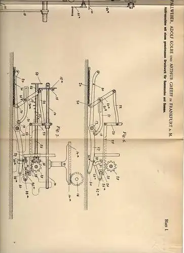 Original Patentschrift - Rechenmaschine , 1900, A. Kolbe in Frankfurt a. M. , Mathematik , Schule , Rechnen  !!!