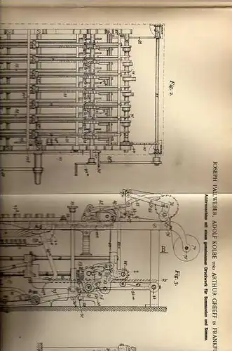 Original Patentschrift - Rechenmaschine , 1900, A. Kolbe in Frankfurt a. M. , Mathematik , Schule , Rechnen  !!!