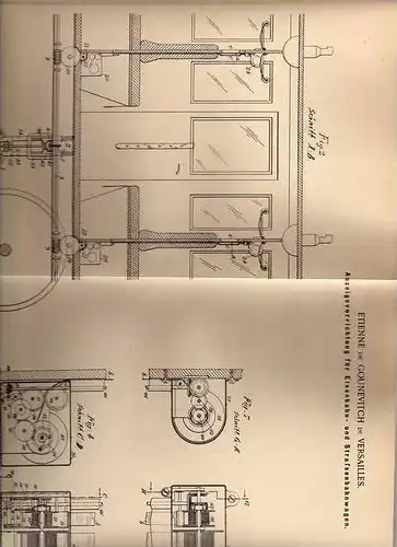 Original Patentschrift - E. de Gounevitch dans Versailles , 1901 ,Train, tram, appareils !!!