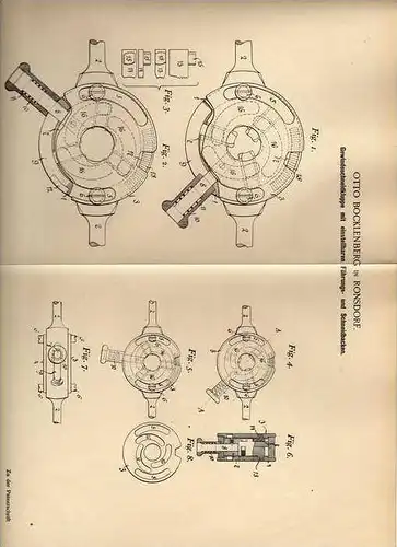 Original Patentschrift - O. Bocklenberg in Ronsdorf , Gewindeschneidkluppe 1901  !!!
