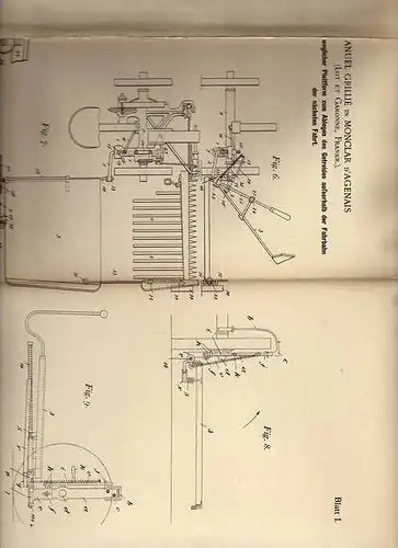 Original Patentschrift -  Mähmaschine E.Grille in Monclar - Frankreich 1900 !!!