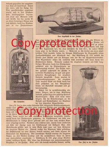 original Zeitungsbericht - 1911 - Flaschen-Kunst , Flaschenkunst , Flasche , Glas , Kunst !!!