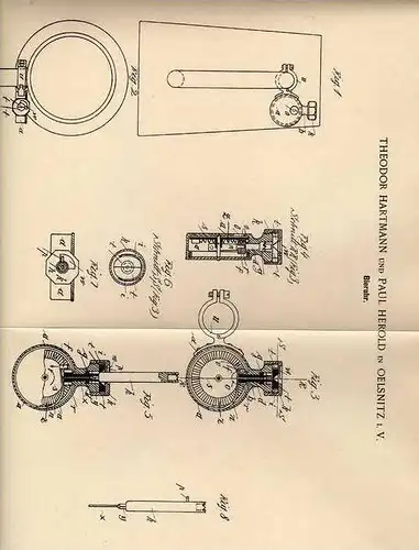 Original Patentschrift - P. Herold in Oelsnitz i.V., 1899 , Bieruhr , Uhr , Bier , Kneipe , Schänke !!!