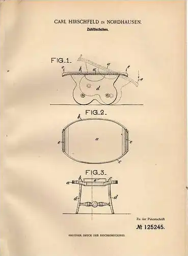 Original Patentschrift - C. Hirschfeld in Nordhausen , 1900 , Zahltisch , Geld , Geldsack !!!