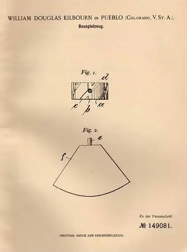 Original Patentschrift - W. Kilbourn in Pueblo , USA , 1903 , Bau - Spielzeug , Wasserrad , Windmühle !!!