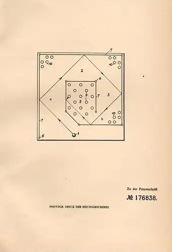 Original Patentschrift - Kugelspiel , 1905 , H. Taussig in Charlottenburg !!!