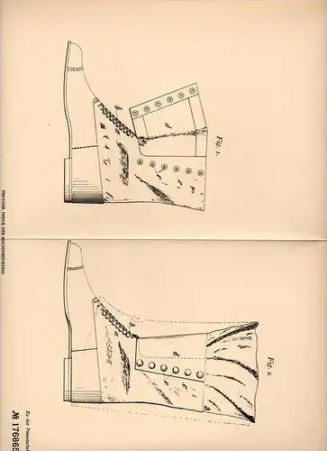 Original Patentschrift - M. Nellinger in Konfeld , Reg.Bez. Trier , 1905 , Laschenschuhwerk , Schuhe , Schuhmacher !!!