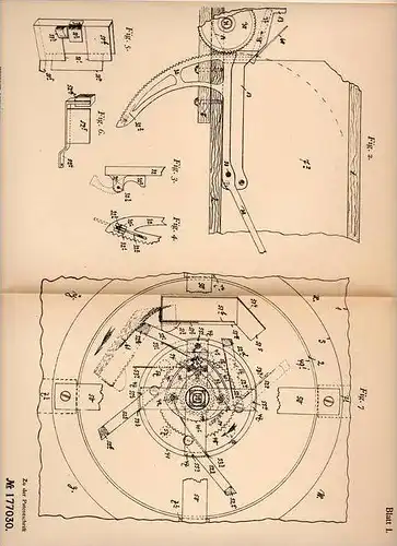 Original Patentschrift - Spieltisch für Skat , mit Kartengeber , 1906 , J. Grünig in Plötzensee - Berlin !!!