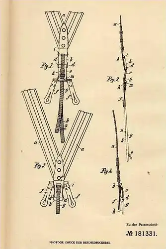 Original Patentschrift - H. Hambruch in Hamburg - Borgfelde , 1906 , Hosenträger !!!