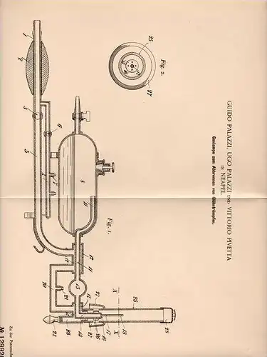 Original Patentschrift - V. Pivetta in Neapel , 1901 , Gaslampe , Laterne !!!