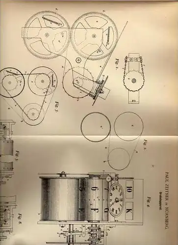 Original Patentschrift - Orakel - Apparat , 1898 , P. Zeitner in Nürnberg , Wahrsagerei , Wahrsager !!!