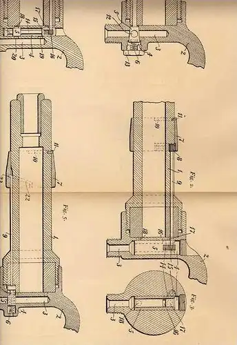Original Patentschrift - H. Potter in Harringay , 1904 , Drucklufthammer !!!