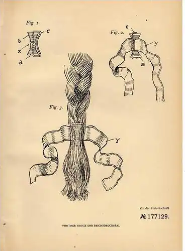 Original Patentschrift - G. Bachmann in Detmold , 1905 , Zopfbandhalter , Halter für Zopf , Frisur , Haar !!!