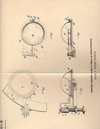 Original Patentschrift - R. Bleier in Wien , 1900 , Spucknapf an Möbeln , Spucknäpfe !!!