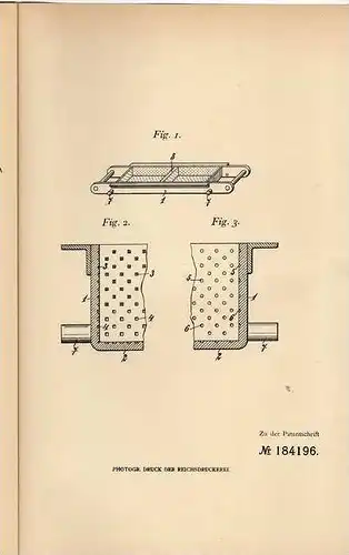 Original Patentschrift - J. Kneifl in Prosek , Böhmen , 1906 , Eisenform für Ziegel , Ziegelei , Dachziegel !!!
