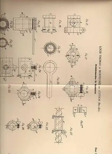 Original Patentschrift - L. Thomas in Montegnée b. Lüttich , 1894 , Bohrmaschine , Bohrer , Bergbau !!!