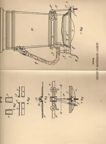 Original Patentschrift - Bierkrug , 1894 , Humpen , Krug , Karaffe , A. Heinemann in Berlin !!!