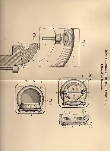 Original Patentschrift - Geldschrank , Tresor aus Mangastahl , 1900 , H. Hibbard in Plainfield , Safe !!!
