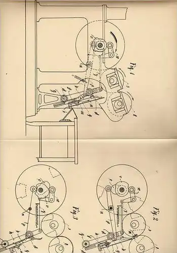Original Patentschrift - Maschine für Lithographie , 1905 , Fa. Koch in Leipzig - Connewitz !!!
