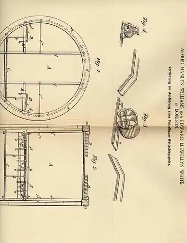 Original Patentschrift - Purzelbaum Spiel , 1887 , E. White in London !!!
